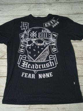 Headrush Black Double Sided T Shirt Large